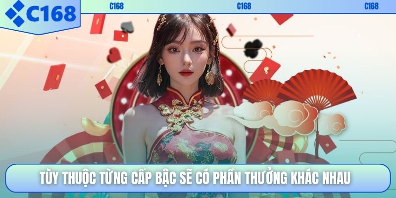 Tùy thuộc từng cấp bậc sẽ có phần thưởng khác nhau